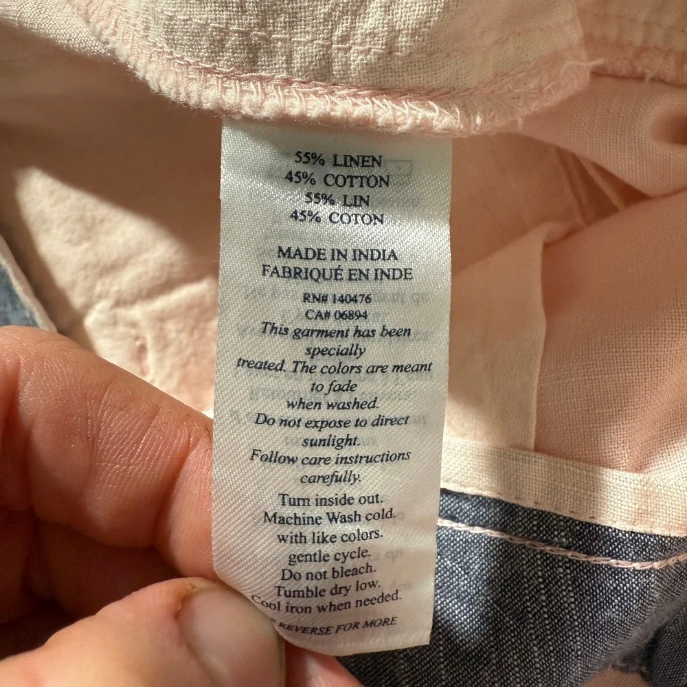 NWT Faherty Shorts Mens 30 Pink Summer Malibu Linen Blend 9